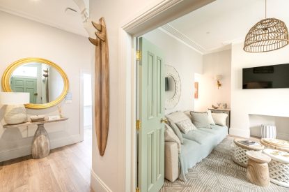 The living room at Coral House, Dorset