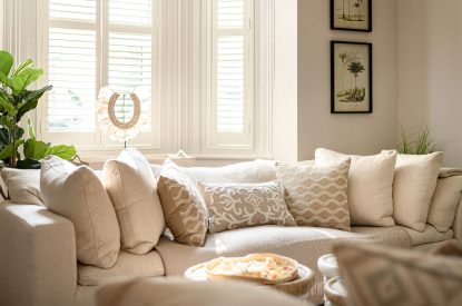 The living room at Coral House, Dorset