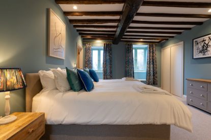 A king size bedroom at Bramble Cottage, Somerset