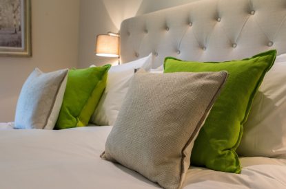 A king size bedroom at Bramble Cottage, Somerset