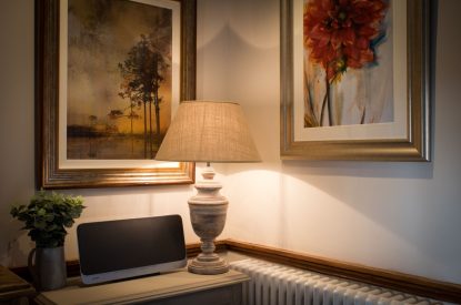 The living room at Hawthorn Farmhouse, Somerset
