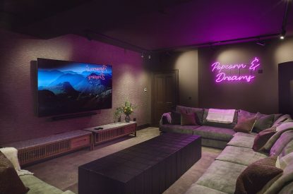 The cinema room at Copeland House, Lake District