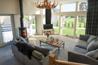 The living room at Braeview Steading, Perthshire