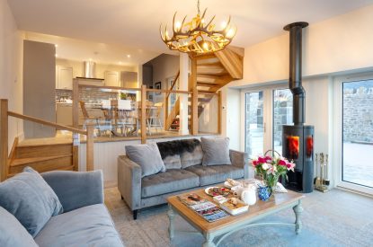 The living room at Braeview Steading, Perthshire