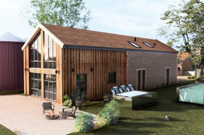 The outdoor space at Penelope's Tower, Wiltshire