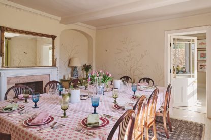 The dining room at Hockham House, Norfolk Coast