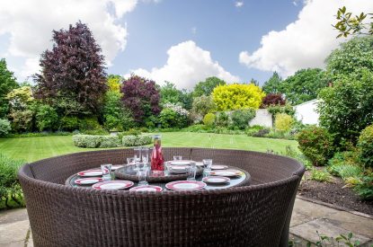 Outdoor seating at Hockham House, Norfolk Coast