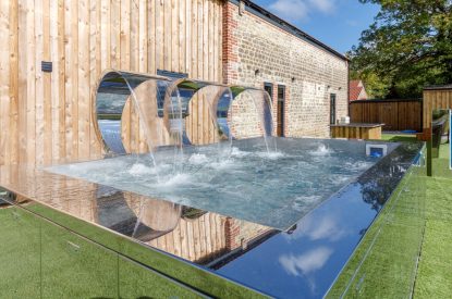 The hot tub at Penelope's Tower, Wiltshire