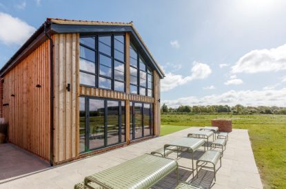 Outdoor seating at Penelope's Tower, Wiltshire