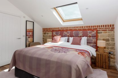 Super-king size bedroom at Penelope's Tower, Wiltshire
