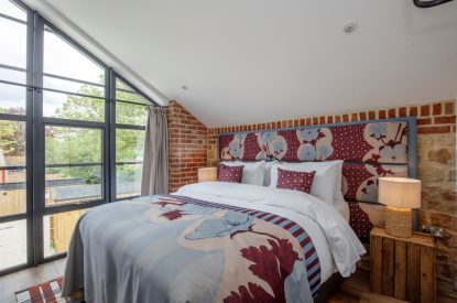 Super-king size bedroom at Penelope's Tower, Wiltshire