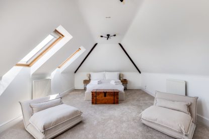 A king sized bedroom at Merry Manor, Essex