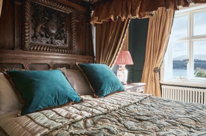 A four poster bed at Ty Culfor, Anglesey