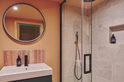 A bathroom at Hay Barn, Powys