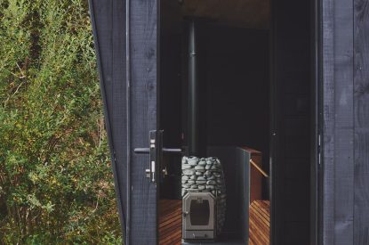 The sauna at Mill House, Powys