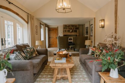 The living room at Fox Hallow, Cheshire