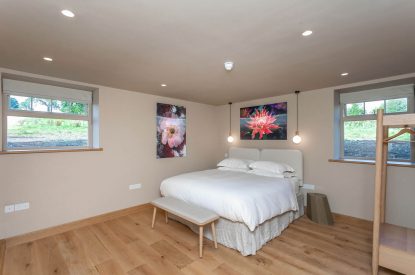 A super-king size bedroom at Willowbrook Retreat, Yorkshire Dales