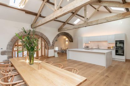 The open plan living space at Willowbrook Retreat, Yorkshire Dales