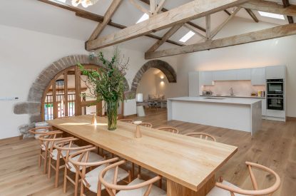 The open plan living area at Willowbrook Retreat, Yorkshire Dales