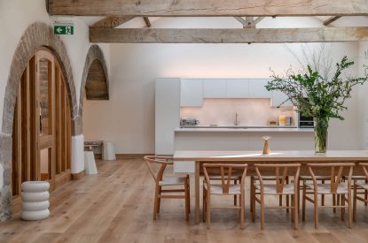 The dining kitchen area at Willowbrook Retreat, Yorkshire Dales