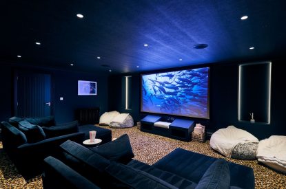 The cinema room at Halo House, Cotswolds