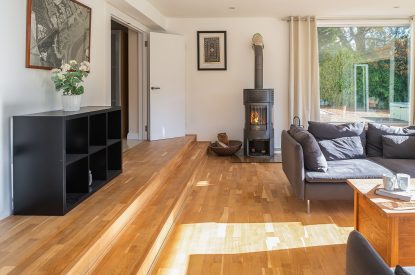 The living room at Southwoods, Hampshire