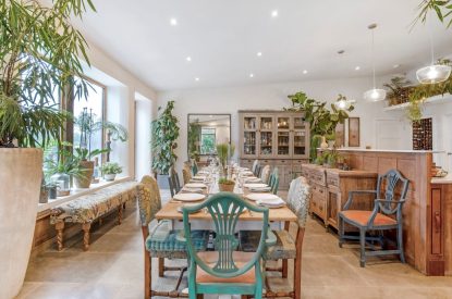 The dining table at Olive Orchard, Cotswolds