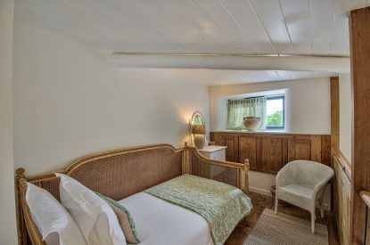 The mezzanine bedroom at Olive Orchard, Cotswolds