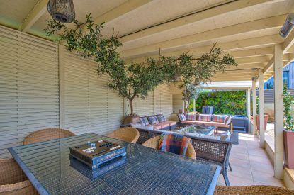 Outdoor seating area at Olive Orchard, Cotswolds