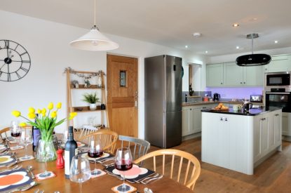 The dining kitchen at Garten Lodge, Highland