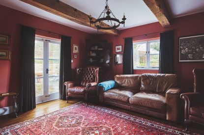 The living room at Heron House, Peak District