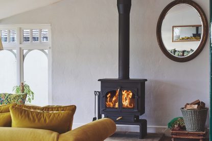 The log burner at Heron House, Peak District