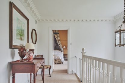 The upstairs hallway at Tennyson House, Cotswolds