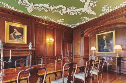 The dining table at North Wessex Manor, Oxfordshire