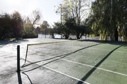The tennis court at Riverside View, Chiltern Hills