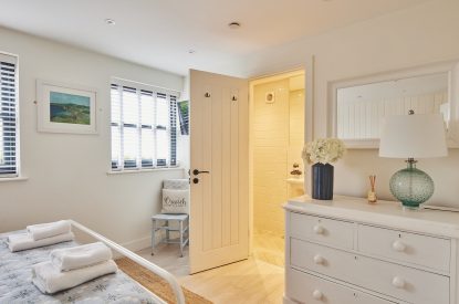 A bedroom at Ty Megan, Gower