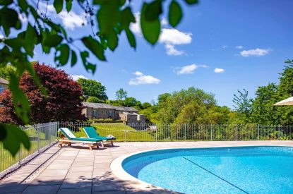 The outdoor swimming pool at Fern House, Devon