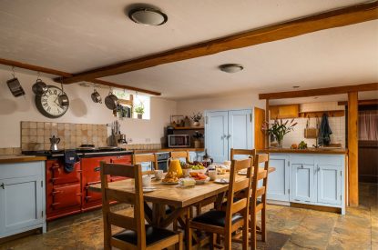 The kitchen at Valley View Barn, Devon
