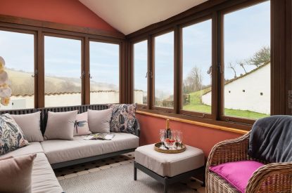 The sun room at Valley View Barn, Devon