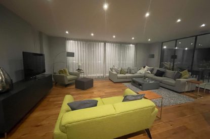 The living room at The Moorings, Cornwall