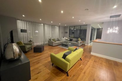 The living room at The Moorings, Cornwall