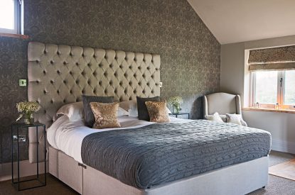 A king size bedroom at The Peacock, Ledbury