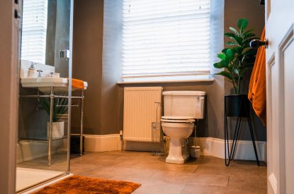 A shower room at Meadfoot Manor, Torquay, Devon