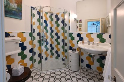 A bathroom at Gentleman Jack's Flat, Yorkshire Dales