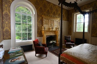 The four poster bed at Gentleman Jack's Flat, Yorkshire Dales