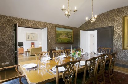 The formal dining room at Elysium House, Yorkshire Dales