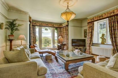 The lounge at Chulmleigh Manor, Devon