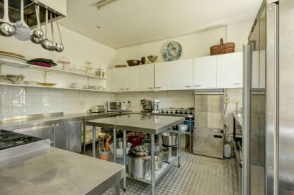 The catering kitchen at Chulmleigh Manor, Devon