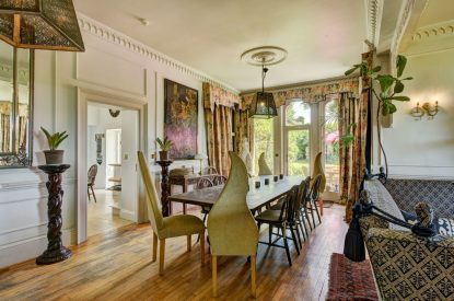 The dining table at Chulmleigh Manor, Devon
