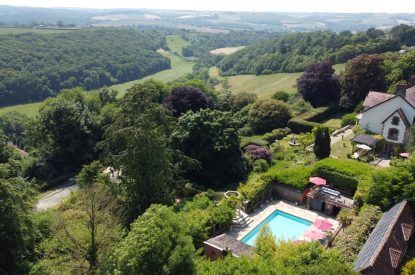 Aerial view of Chulmleigh Manor, Devon